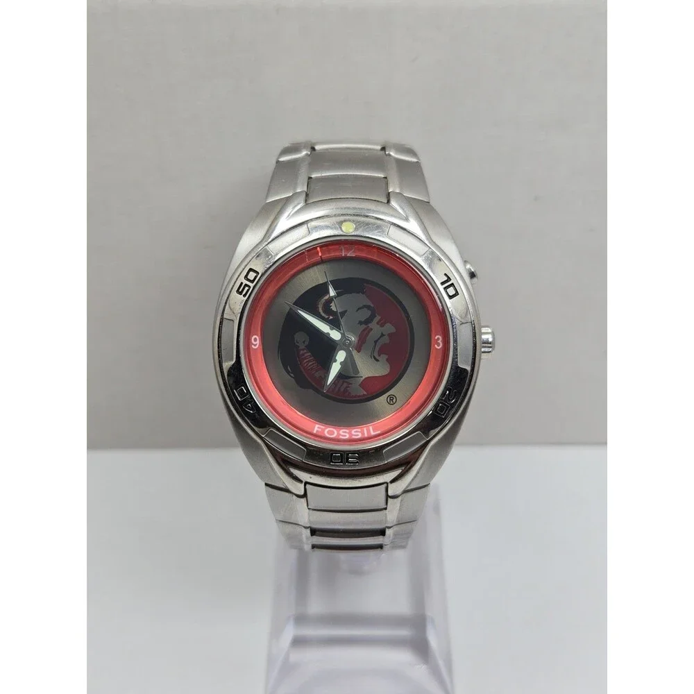 Mens Vintage Fossil Kaleido 41mm Florida State Seminoles Watch New Battery